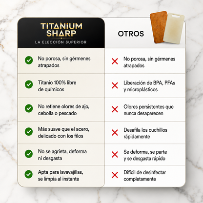 Tabla antimicro plásticos titanio
